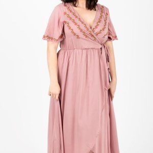 Piper & Scoot Parklan Embroidered Wrap Dress